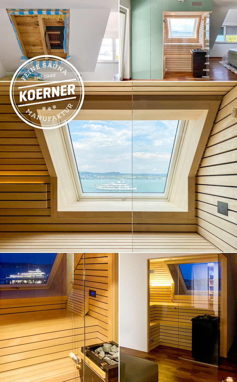 Designsauna mit Seeblick am Bodensee