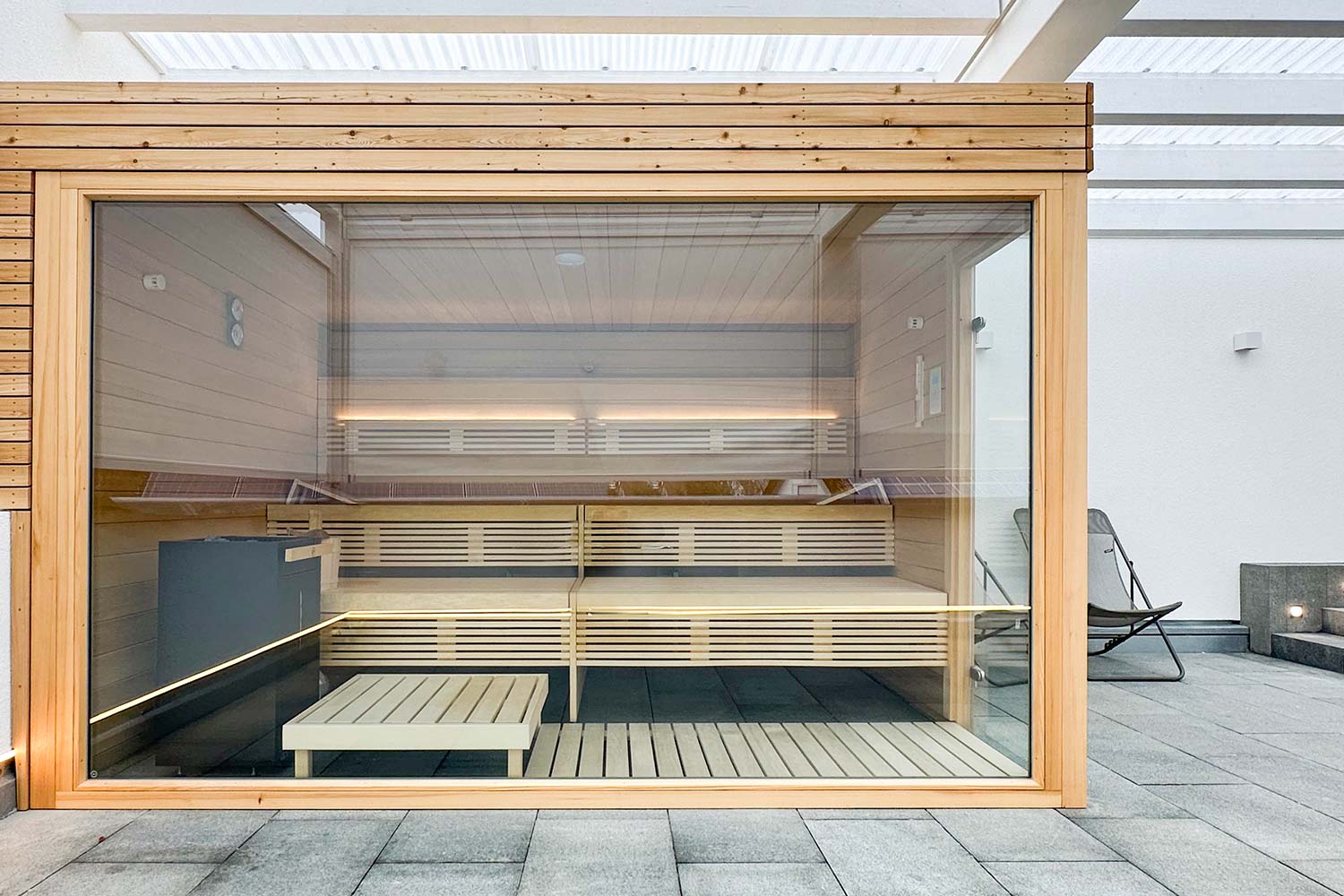 Individuelle Sauna auf Dachterrasse in Geislingen bei Balingen