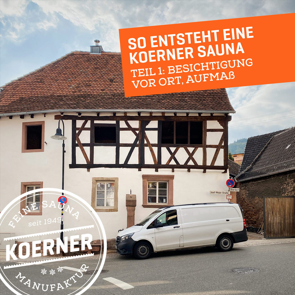 Altes Fachwerkhaus in der Pfalz, das saniert und mit einer KOERNER Sauna ausgestattet wird 