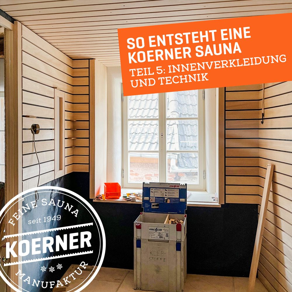 Einbau der Innenverkleidung der Sauna