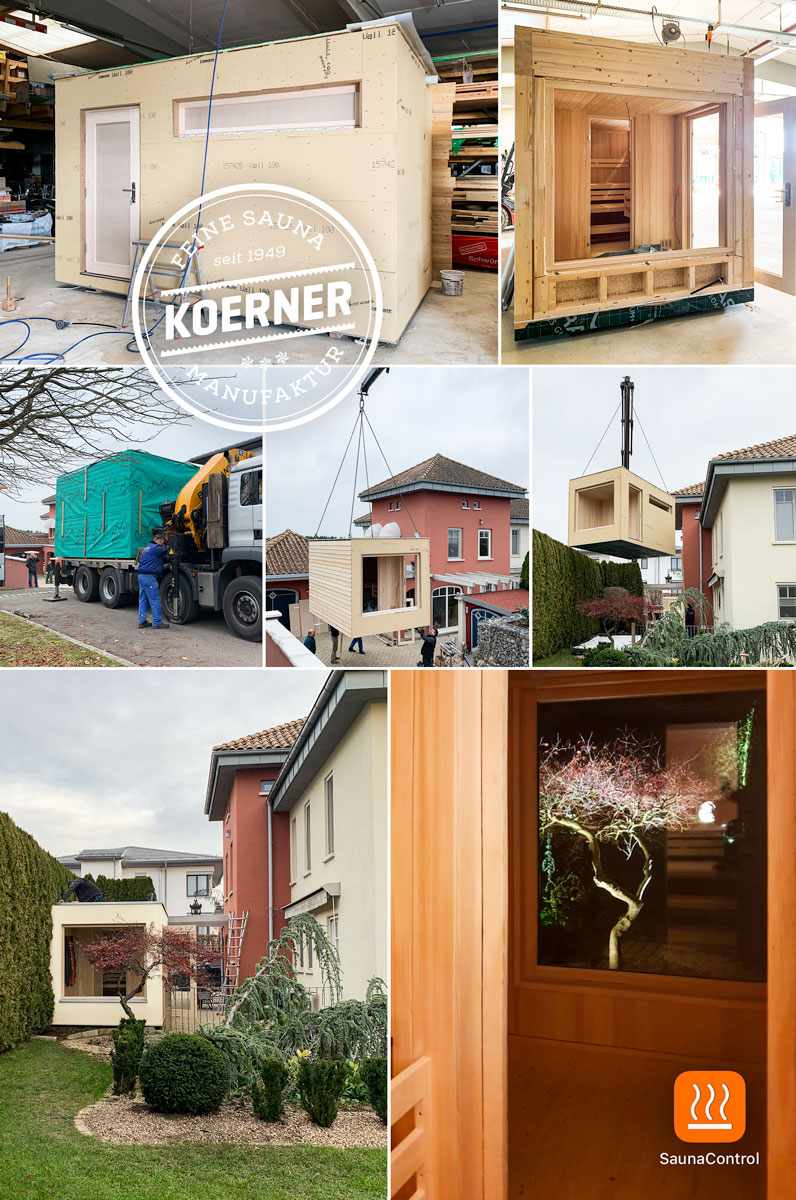 Outdoor-Sauna im Garten in Oberschwaben