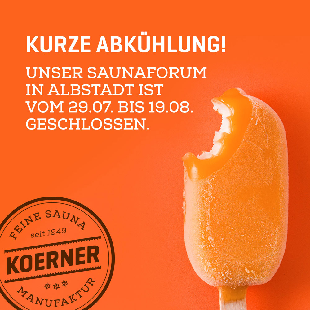 Kurze Abkühlung für das Team der KOERNER Saunamanufaktur