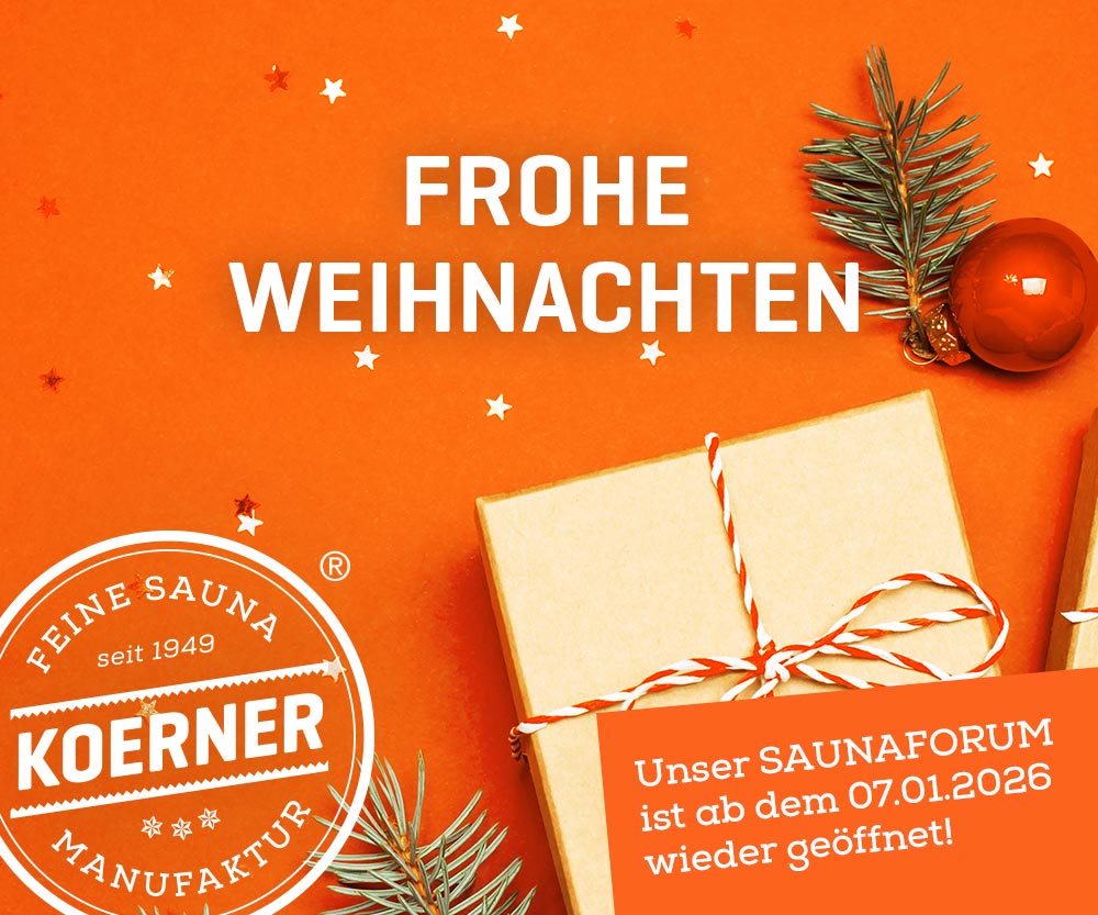 Frohe Weihnachten – Unser SAUNAFORUM ist ab dem 07.01.2026 wieder geöffnet!