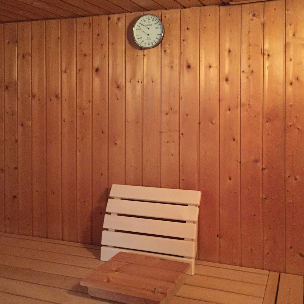 Innenansicht der alten Sauna