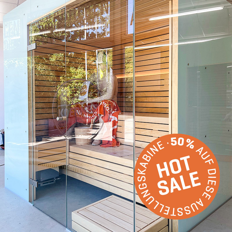 KOERNER Sauna LINEUS DREIHEIZER mit Glasfassade – Sale-Sauna