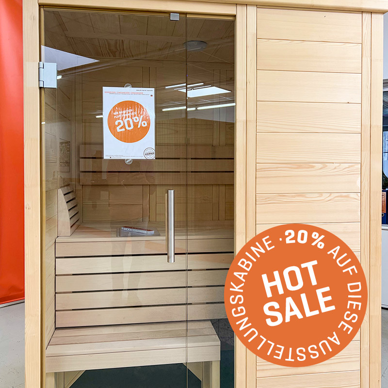 MASSIVBOHLENSAUNA Polarfichte – Sale