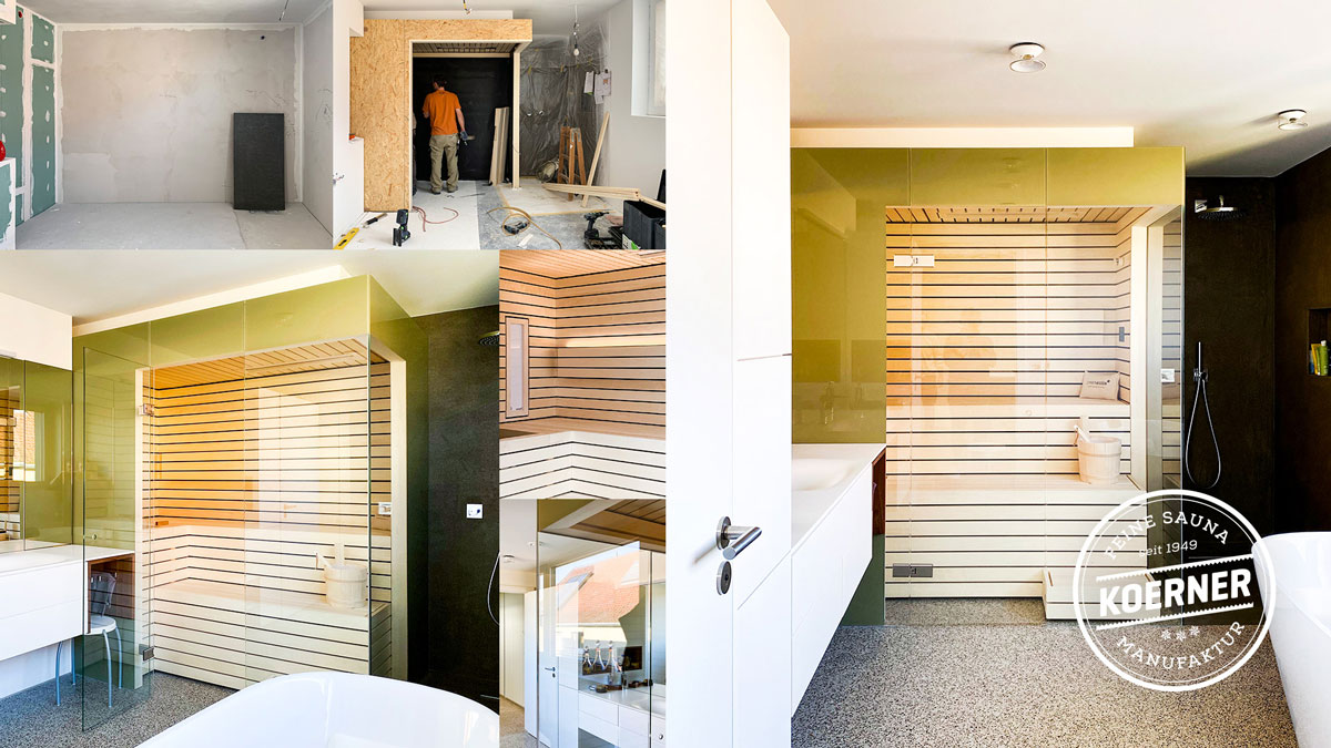 Design-Sauna mit kompletter Glas-Verkleidung