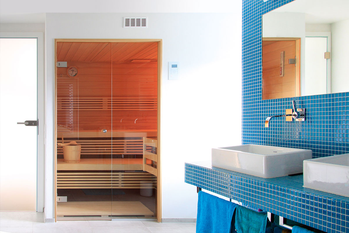 Moderne Sauna im Badezimmer