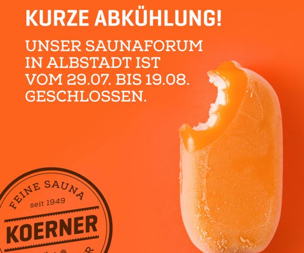 Kurze Abkühlung für das Team der KOERNER Saunamanufaktur
