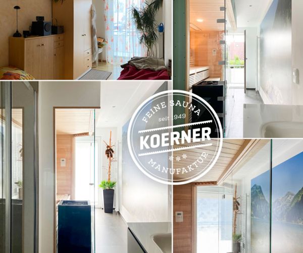 Individueller Saunabau in einem kleinen, schmalen Raum